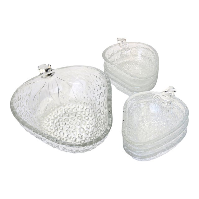 Midcentury Strawberry Serving Set, 7 Pieces For Sale