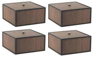 Smoked Oak Frame Boxes by Lassen, Set of 4