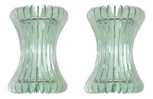 Pair of Vintage Italian Sconces W/ Beveled Glass Designed by Cristal Arte, 1960s
