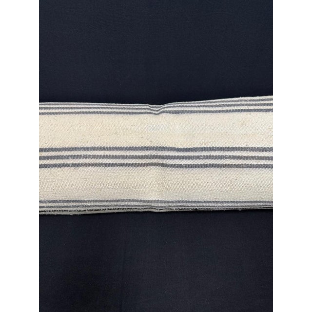 Contemporary Turkish Hemp Pillow Cushion Natural Beige Gray Cushion Cover 12x46 For Sale - Image 3 of 4