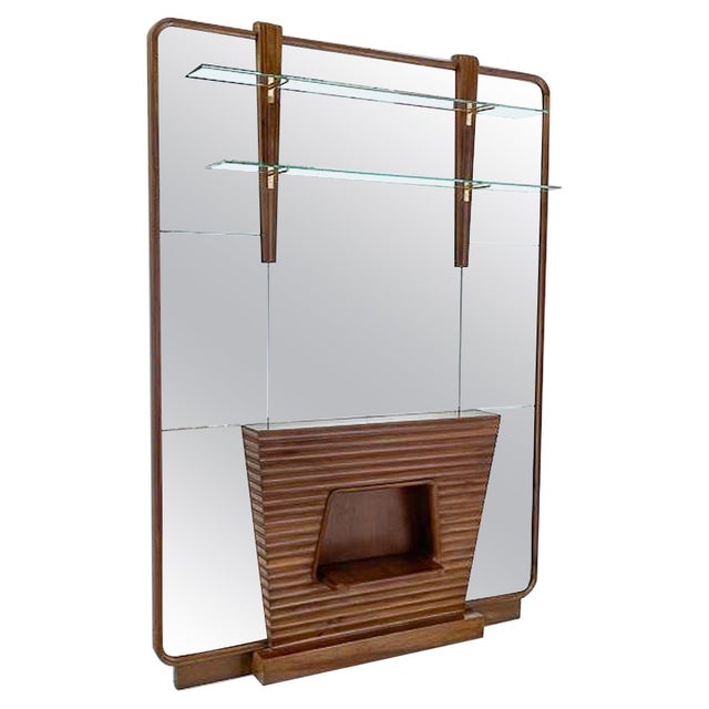 Mid-Century Mirror Console in Walnut, Italy, 1940s For Sale - Image 6 of 6