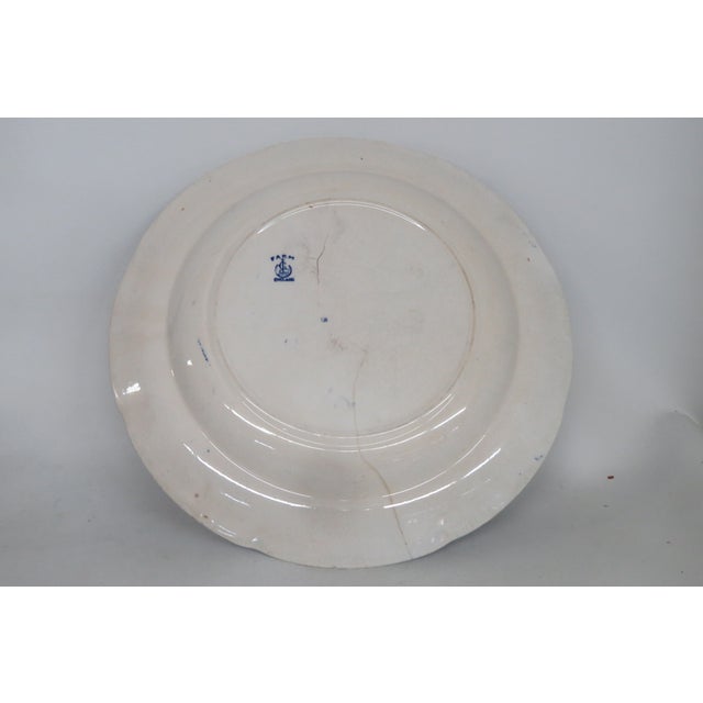 George Jones England Farm Pattern Blue Transferware Plate 4663b For Sale In Miami - Image 6 of 9