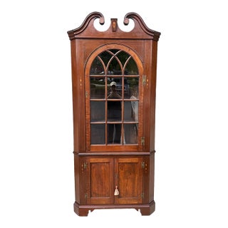 18th Century Inlaid Mahogany Corner Cabinet For Sale