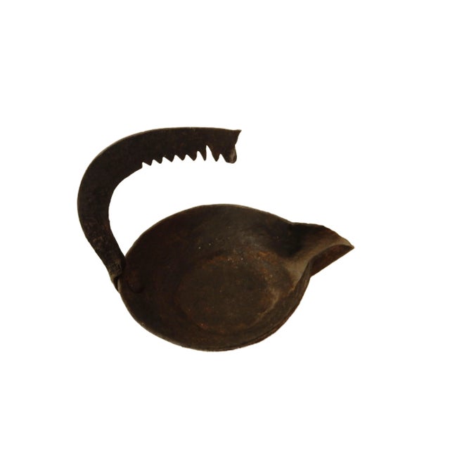 Metal Antique Roman Bronze Oil Lamp For Sale - Image 7 of 7