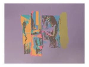 Woman in Yellow - Original Screen Print by Nicola Simbari - 1976 1976
