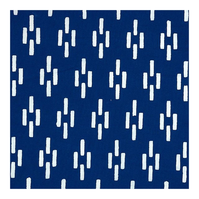 Sample - Schumacher X Molly Mahon Dash Fabric in Indigo For Sale