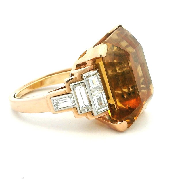A beautifully crafted Italian cocktail ring with bold architectural presence and timeless glamour. Executed in solid 18...