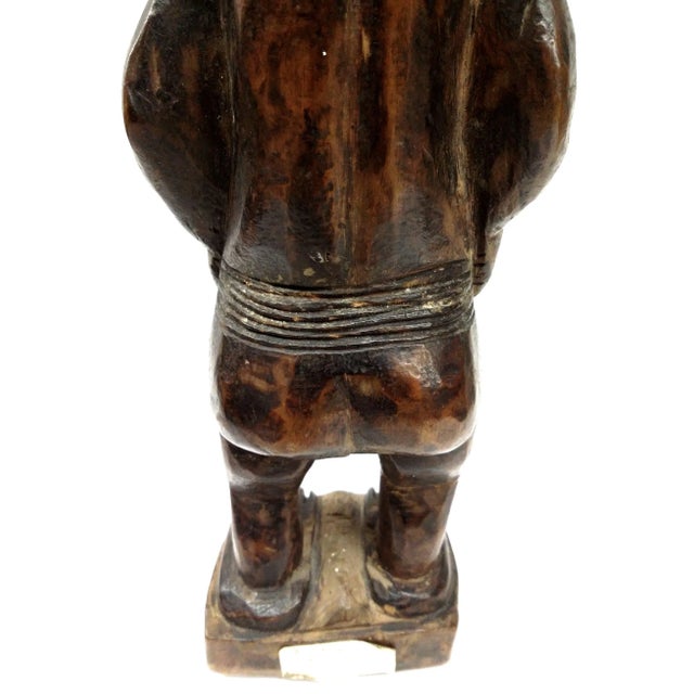 Brown Antique African Tribal Primitive Wood Female Figure Carved Ashanti For Sale - Image 8 of 11