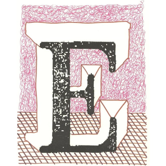 Contemporary David Hockney, E from Hockneys Alphabet, Lithograph For Sale - Image 3 of 3