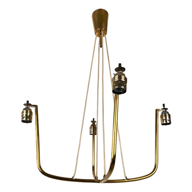 Austrian Chandelier in Brass attributed to J. T. Kalmar, 1940s For Sale