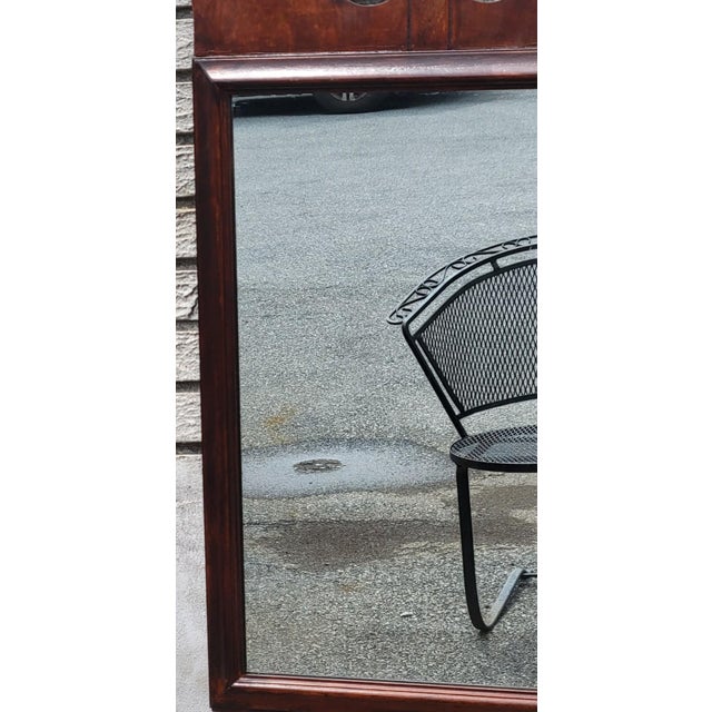 Share Antique Chippendale Revival Maple Hall Wall Mirror c.1900 American Entryway For Sale - Image 9 of 12