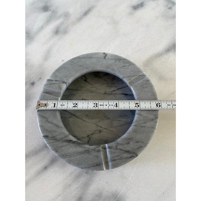 Gray Vintage Modernist Light Gray Marble Cylinder Catchall/Ashtray For Sale - Image 8 of 8