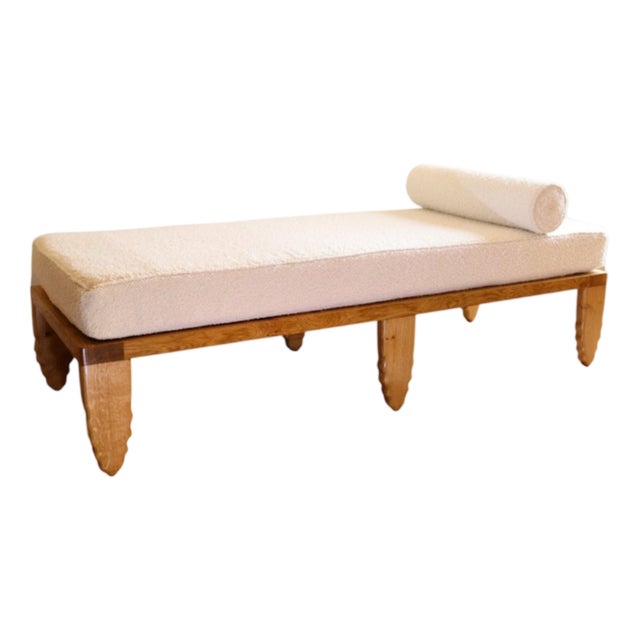 Shark Daybed in Oak and Cream Bouclé by Fosfeen For Sale