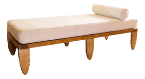 Shark Daybed in Oak and Cream Bouclé by Fosfeen