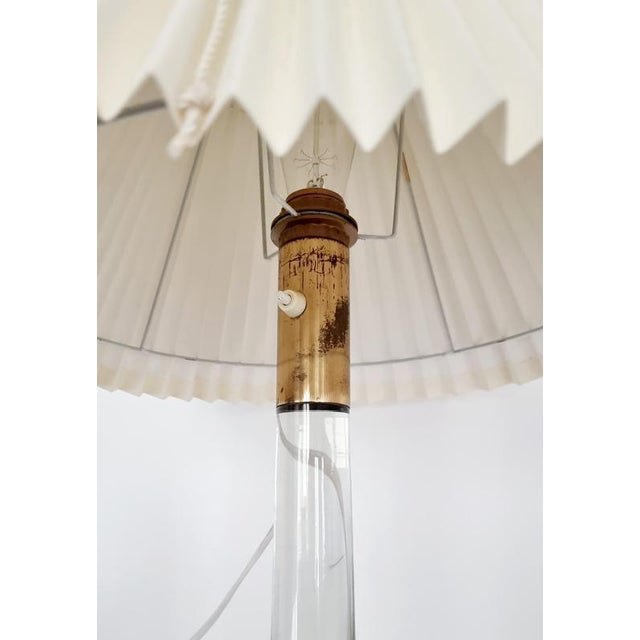 Mid-Century Modern Glass and Brass Table Lamp from Orno Oy, Finland, 1960s For Sale - Image 4 of 10