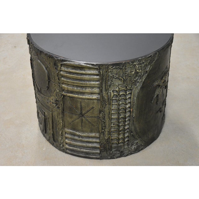 1960s 1960s Adrian Pearsall 24” Brutalist Drum Coffee Table For Sale - Image 5 of 8