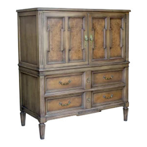 Mid-Century Walnut & Burlwood Highboy
