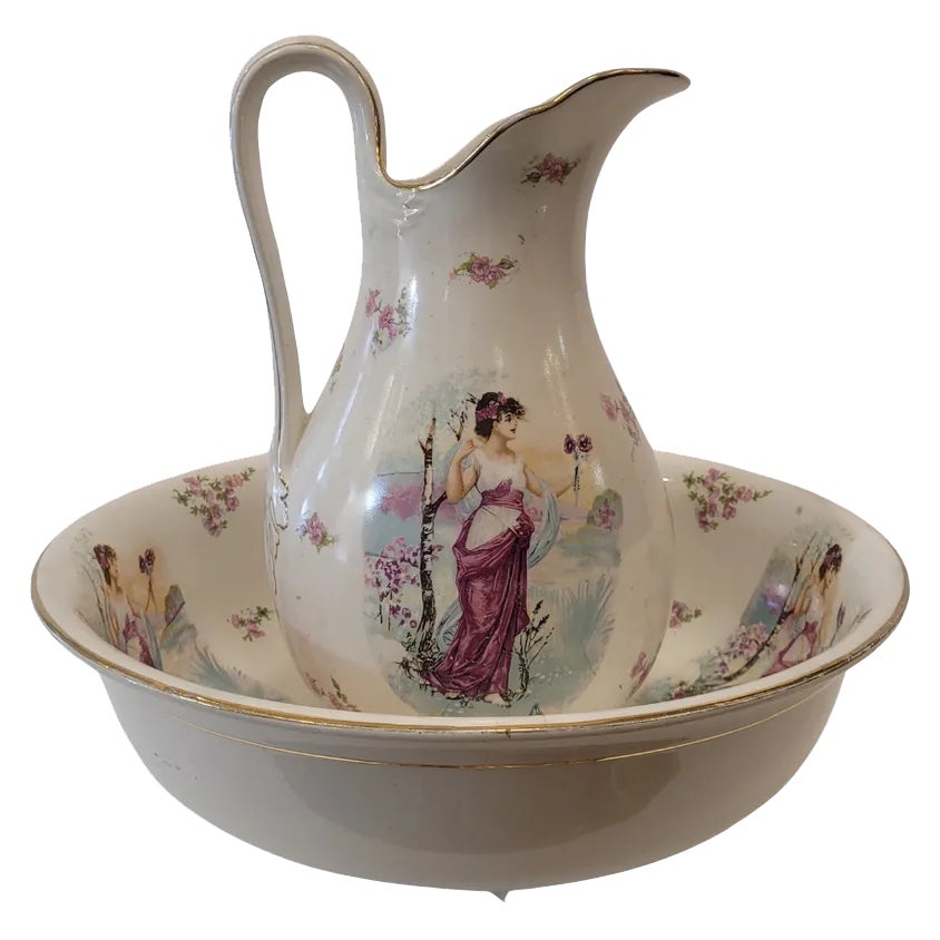 Pickman Porcelain Ewer, Set of 2 | Chairish