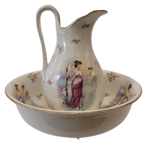 Pickman Porcelain Ewer, Set of 2