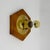 Vintage Hexagonal Wall Lamp with Pine Wood and Brass, 1970s For Sale - Image 6 of 16