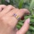 Art Deco 2.03 Carat Rainbow Sapphire & Diamond 14k Gold Band Ring Size 5 For Sale - Image 3 of 15
