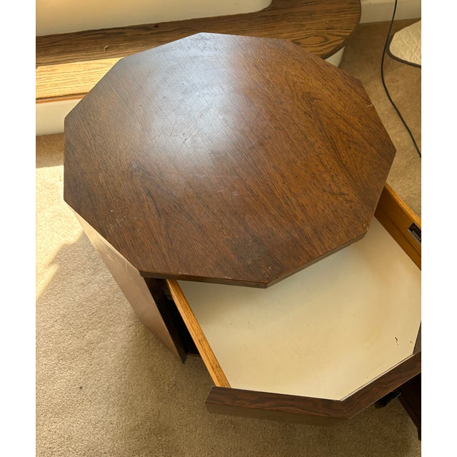 Mid-Century Modern 1950s Harvey Probber Decagon Walnut Cabinet, American Mid-Century Modern, Circa 1950 For Sale - Image 3 of 7