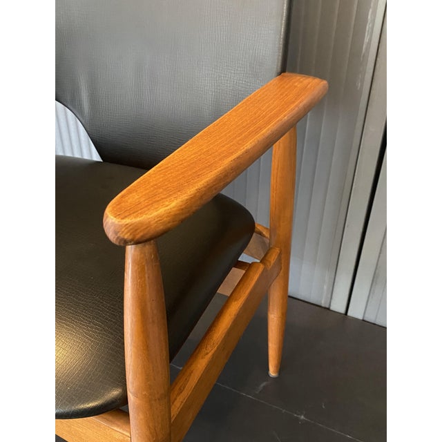 Vintage Scandinavian Teak and Faux Leather Armchair, 1960s For Sale - Image 18 of 18