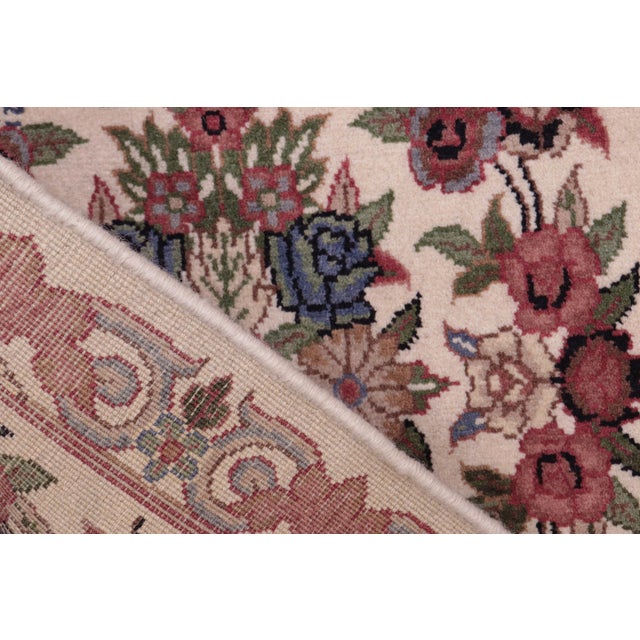 Textile Shabby Chic Pak-Persian Beige/Green Wool Rug - 1'7'' X 2'3'' For Sale - Image 7 of 9