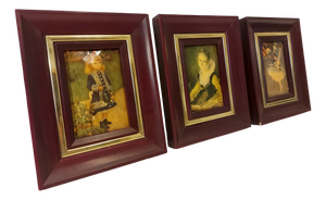 Renoir, Untitled, 1890s, Enamel, Framed, Set of 3
