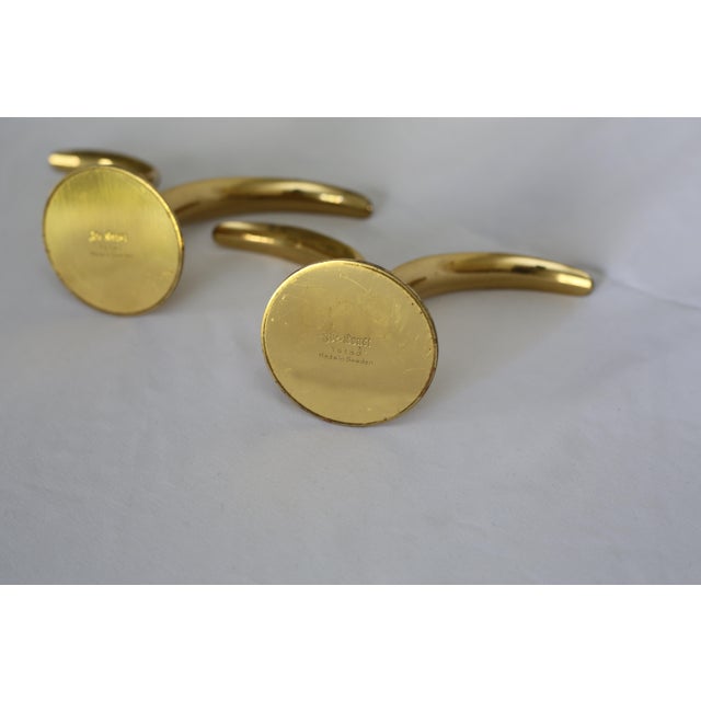 Metal Pair Vintage Brass “Liljan” Candle Holders – Ivar Björk for Ystad Metall – Scandinavian Modern For Sale - Image 7 of 8