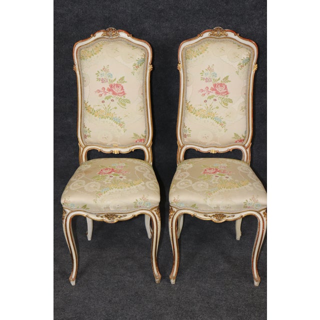 Set 4 Louis XV Style Paint Decorated French Dining Room Chairs For Sale In Philadelphia - Image 6 of 18