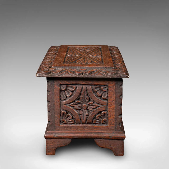 Late 19th Century 1880s Victorian Small Antique Apprentice Chest, Anglo-Indian, Colonial Keepsake Box For Sale - Image 5 of 13