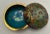 Gold 1950s Vintage Champleve’ Enameled Round Trinket Box For Sale - Image 8 of 11