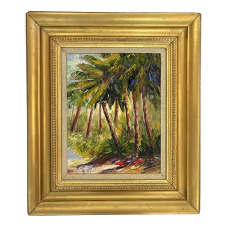 Original Signed & Framed Oil Painting on Russian Linen Titled 'Tropical Breeze' by William Vincent (American 1939-2004) For Sale