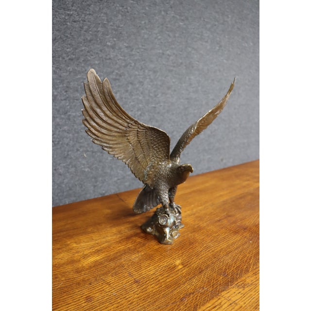 Mid 20th Century Cast Metal Eagle Sculpture For Sale - Image 5 of 13