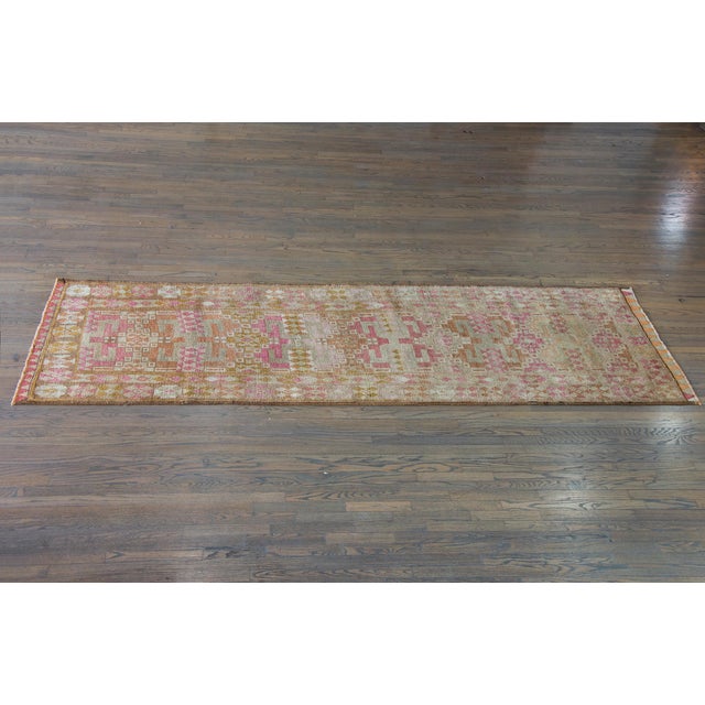Vintage Turkish Oushak Runner For Sale - Image 11 of 12