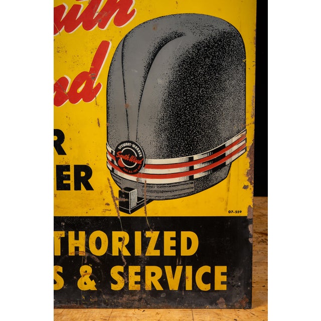 Vintage Double-Sided Painted Metal Stewart-Warner Dealership Advertising Sign For Sale - Image 10 of 12