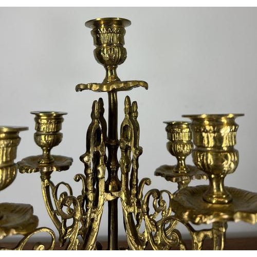 This elegant Vintage French candelabra is a refined decorative piece, showcasing classic French styling with a beautifully...