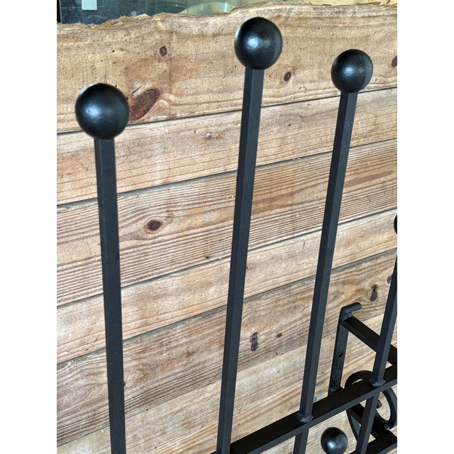 Mid-20th Century Hand-Forged Iron Window Grilles With Sculptural Scrollwork-Pair For Sale - Image 9 of 12