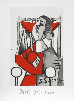 1980s "Femme Assise" Lithograph After Pablo Picasso