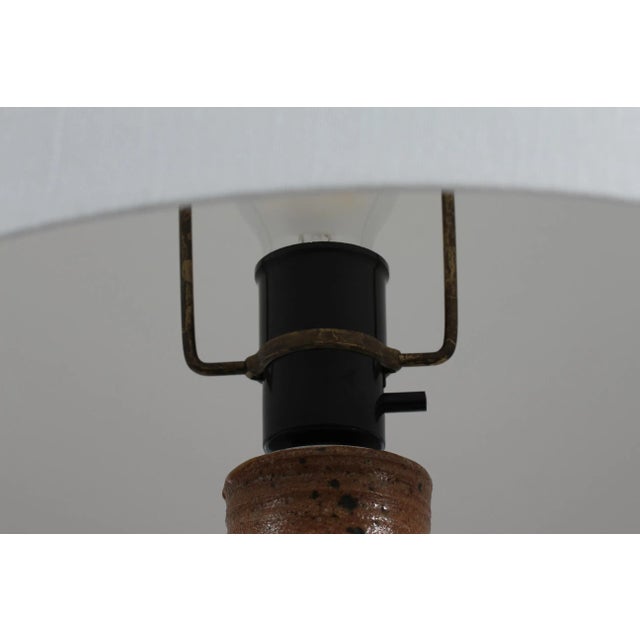 Rustic Stoneware Table Lamp from Tue Poulsen, Denmark, 1970s For Sale - Image 9 of 12