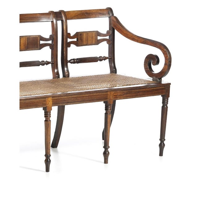 Queen Maria Style Sofa in Noble Wood, 19th Century For Sale - Image 4 of 8