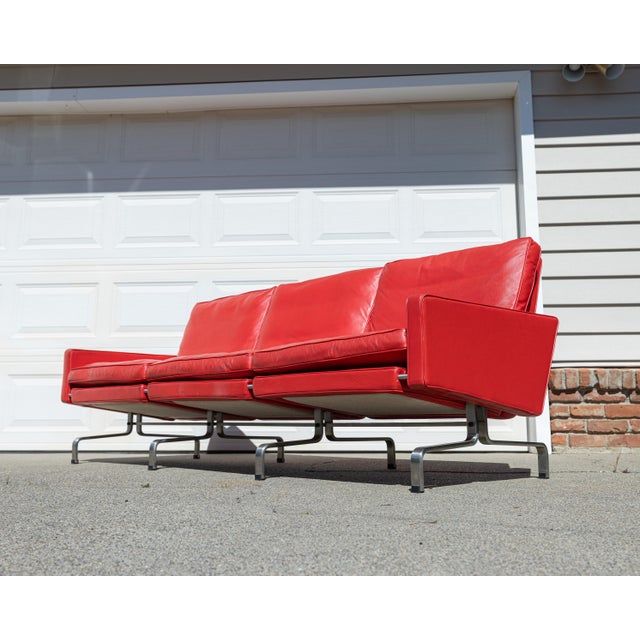 High-quality, heavy-gauge tribute to the 1958 Poul Kjærholm PK31 3-seater sofa. This is a superior architectural build...