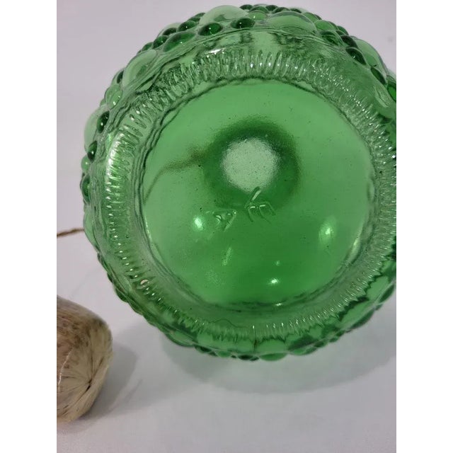 1960s Vintage Italian Green Art Glass Cork Bottle For Sale - Image 5 of 6