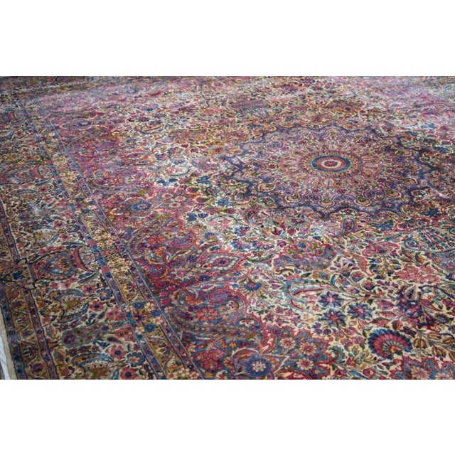 1920s Antique Lavar Kerman Rug 11'7'' X 15'6'' For Sale - Image 5 of 11