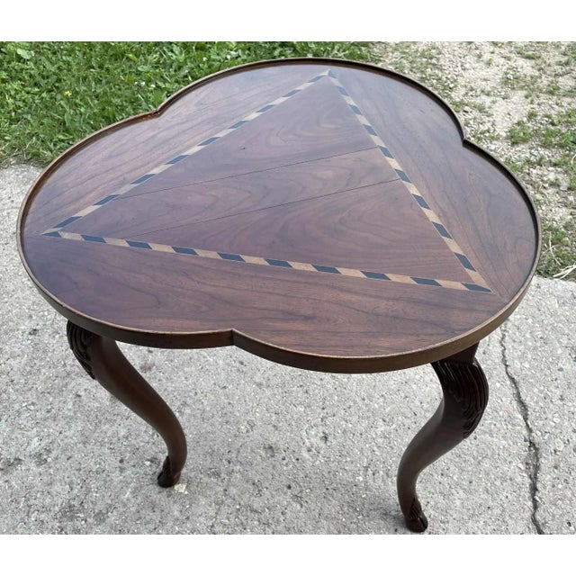 Baker Furniture Mahogany Clover Occasional Table With Inlay For Sale - Image 6 of 12