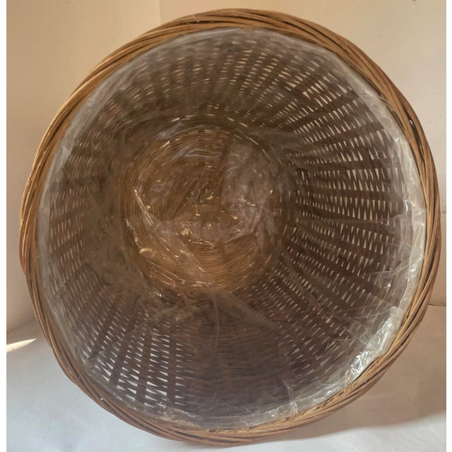 Mid 20th Century Vintage Wicker Planter Basket For Sale - Image 5 of 7