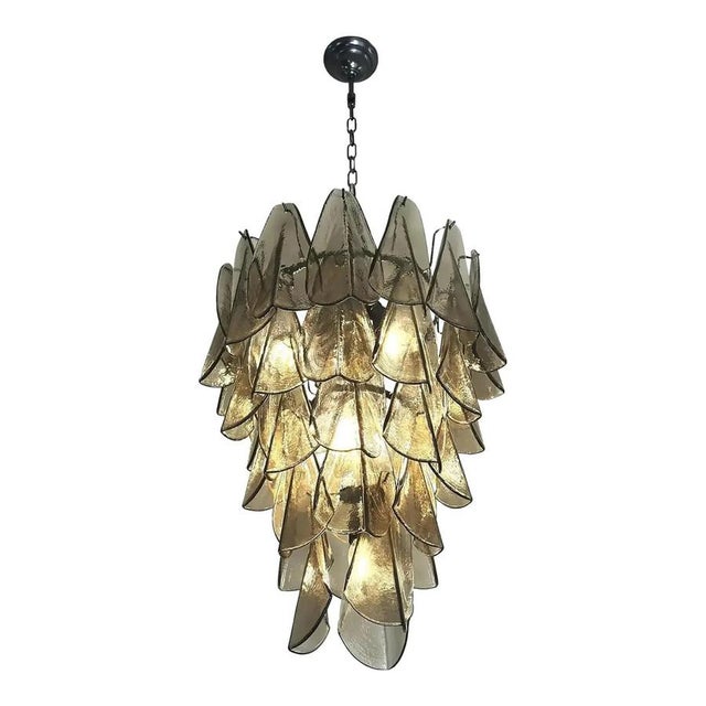 Smoked Fumé Murano Glass Rondini Chandelier with Cascading Design by Simoeng for Simoeng For Sale - Image 9 of 9