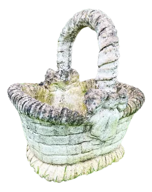 Concrete Garden Basket-Jardinière with Faux Basket Weave