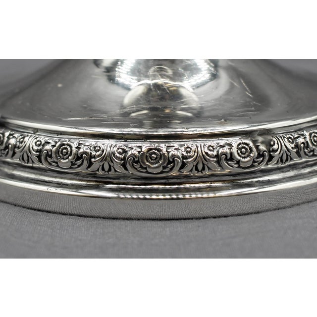 Mid 20th Century Pair of 7.5" Sterling Silver Weighted Prelude Candlesticks by International For Sale - Image 5 of 7